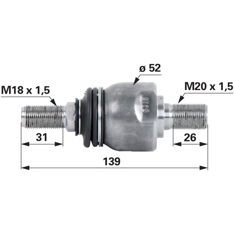 Axialgelenk M18 x 1,5 / M20 x 1,5 00110008 – Original-Ersatzteil GartenShop24 - Hochwertige Gartengeräte