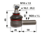 Kugelgelenk M20 x 1 L CNH 87350224, Konus 18,3–20,3 mm, Länge 103 mm