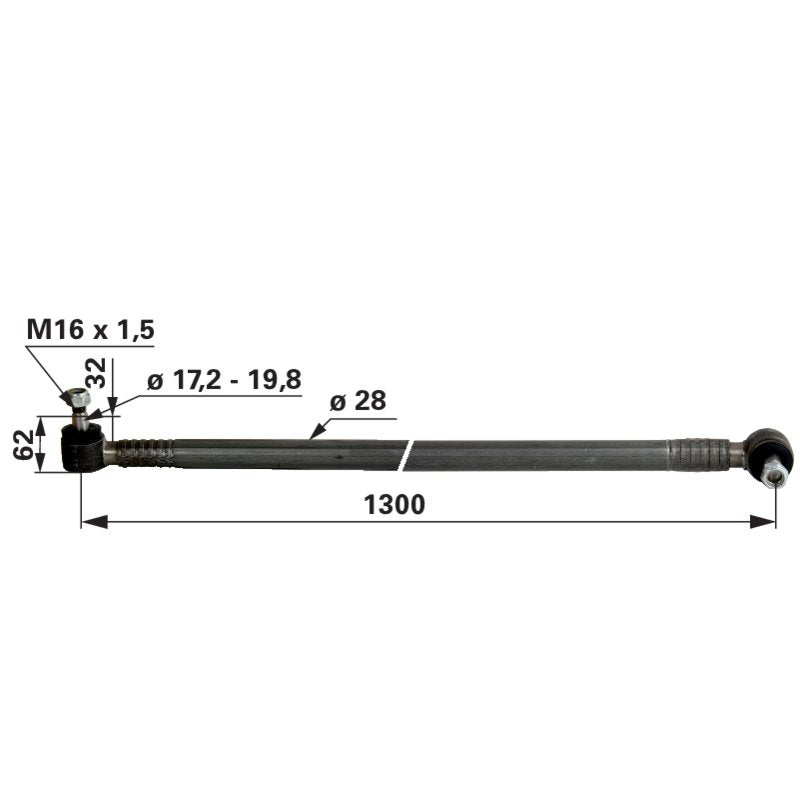 Ford Spurstange komplett M16 x 1,5 – Original-Ersatzteil von Ford, Länge 1.300 mm