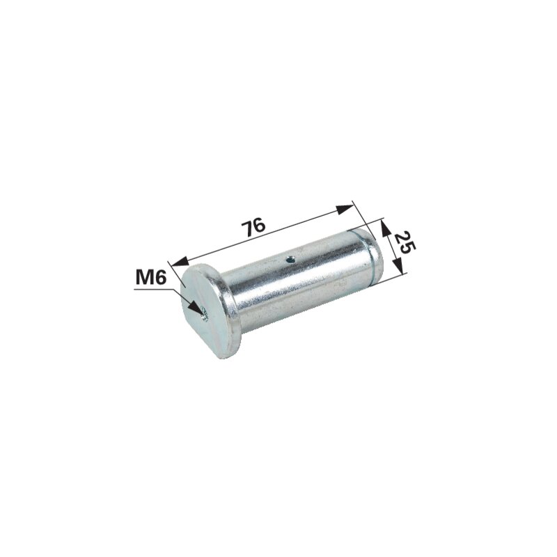 Bolzen 25 x 76 mm Lenkzylinder außen – Original-Ersatzteil, Außendurchmesser 25 mm