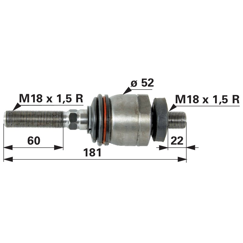 Axialgelenk M18 x 1,5 00110710 – Original-Ersatzteil, L 181 mm GartenShop24 - Hochwertige Gartengeräte