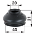 Staubschutz mit Sicherungsring 27 / 45 mm, Innendurchmesser 20 mm, Höhe 31 mm