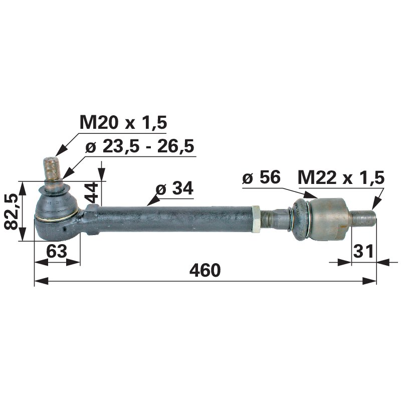 Axialgelenk Spurstange M20 00110934 – Original-Ersatzteil mit Konus 23,5–26,5 mm GartenShop24 - Hochwertige Gartengeräte