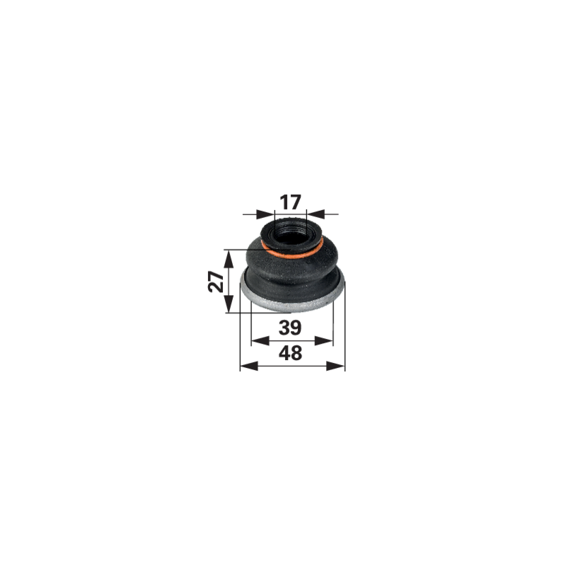 Staubschutz mit Spannring für Kugelgelenk 17 / 39 mm GartenShop24 - Hochwertige Gartengeräte