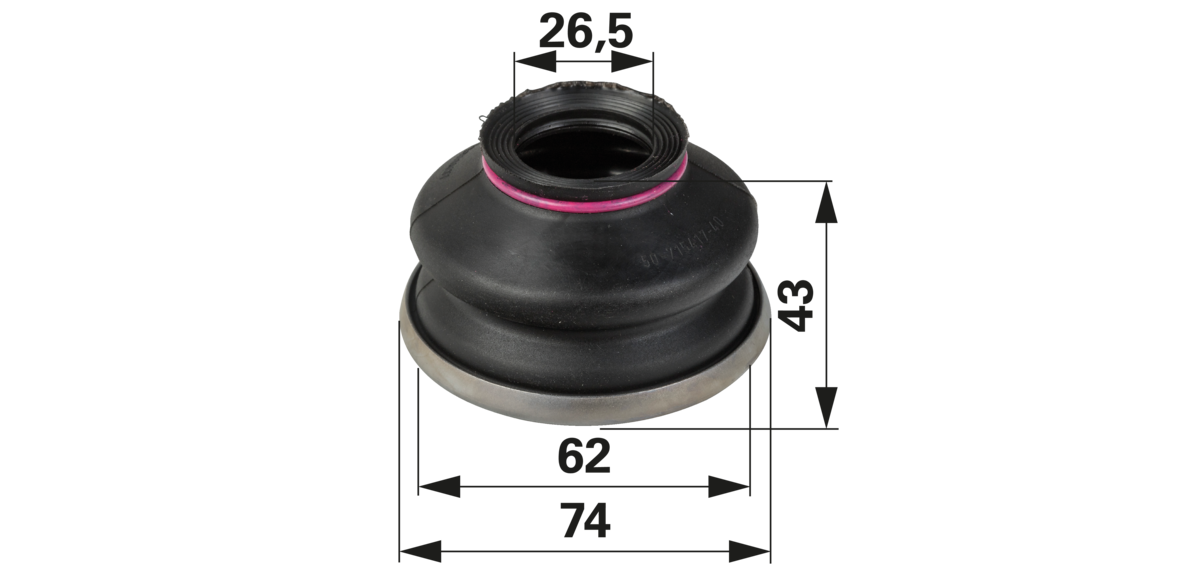 Staubschutz mit Spannring für Kugelgelenk 27 / 62 mm GartenShop24 - Hochwertige Gartengeräte
