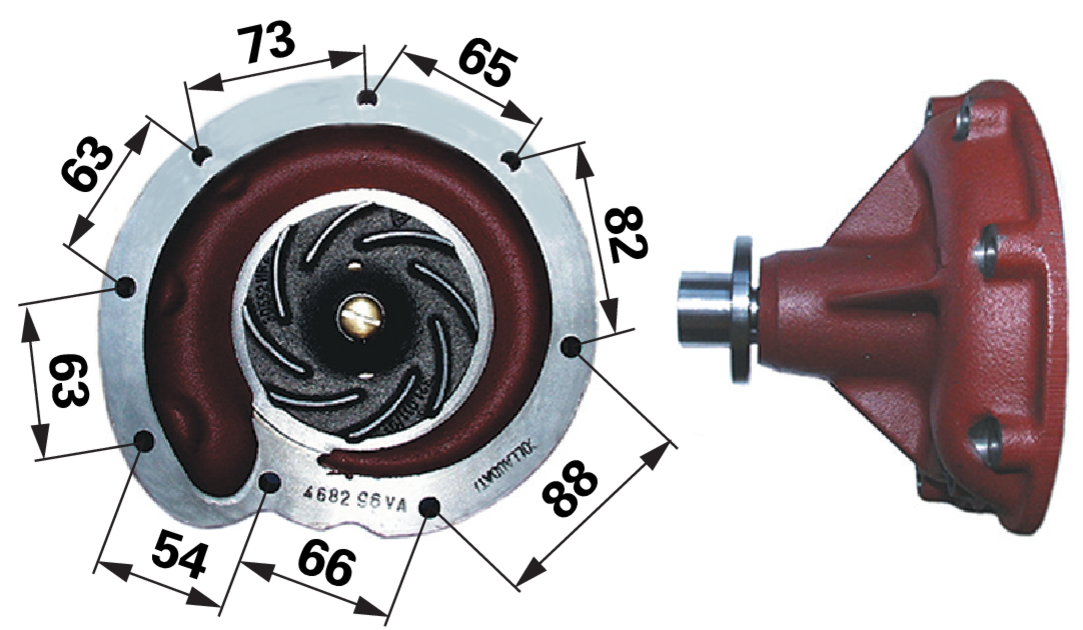 Wasserpumpe anstelle von Case IH 3136053R93 mit Laufrad ø 98 mm GartenShop24 - Hochwertige Gartengeräte