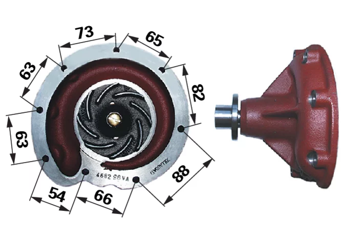 Wasserpumpe anstelle von Case IH 3136053R93 mit Laufrad ø 98 mm GartenShop24 - Hochwertige Gartengeräte