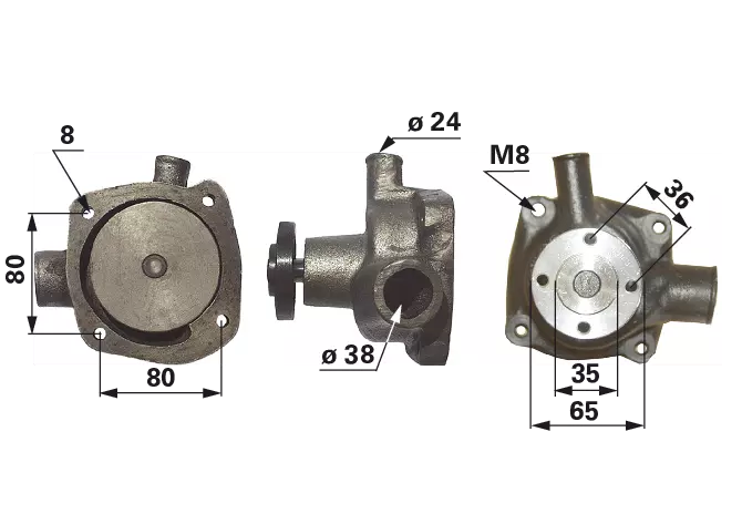 Wasserpumpe mit Dichtung anstelle von Fendt F281200610010 GartenShop24 - Hochwertige Gartengeräte