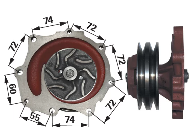 Wasserpumpe mit Dichtung anstelle von Ford EGPN8A513CA GartenShop24 - Hochwertige Gartengeräte