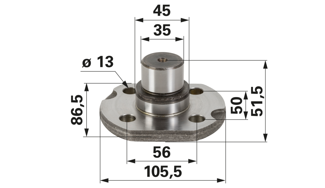 Carraro Achsen Achsschenkelbolzen oben Breite 105,5 mm Carraro Achsen