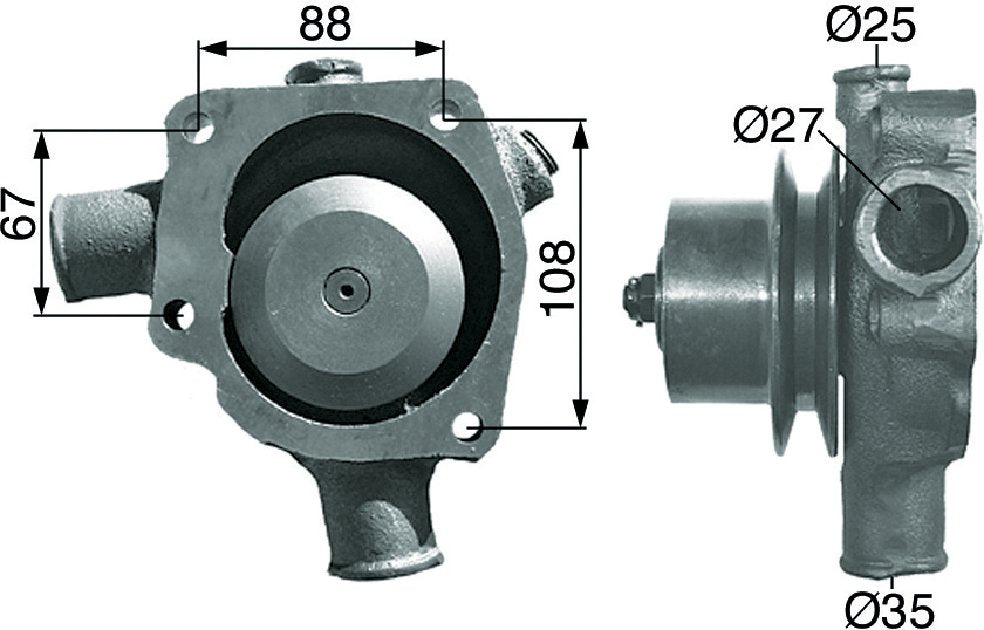 Wasserpumpe mit Dichtung anstelle von Massey Ferguson 41312038 GartenShop24 - Hochwertige Gartengeräte