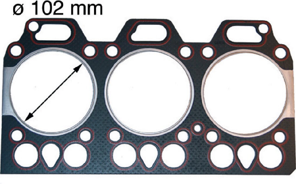 Zylinderkopfdichtung mit Tropfenform Bohrung 102 mm anstelle von Steyr 1306A040015 GartenShop24 - Hochwertige Gartengeräte