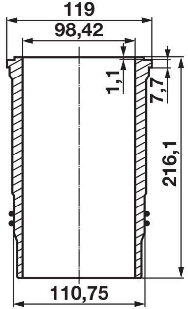 Kolbenschmidt Kolbenbuchsensatz Kolbenbolzen 36 x 82 mm zu Motor D-179, D-239, D-359 passend für Case IH D179 Kolbenschmidt