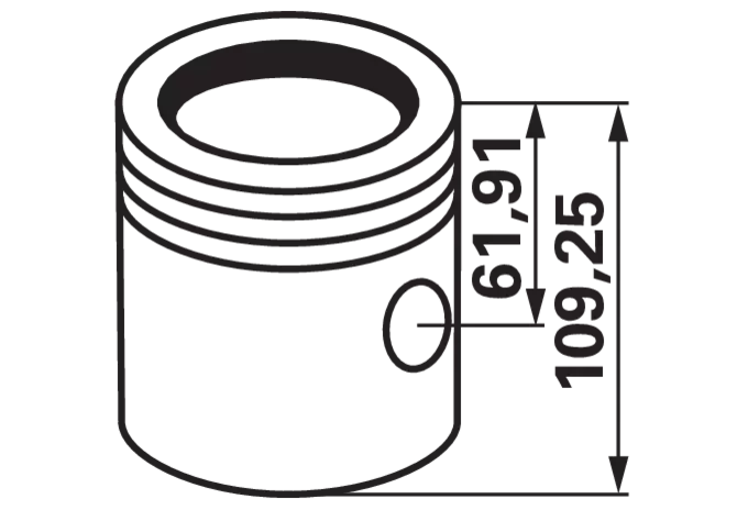 Kolbenbuchsensatz Kolbenbolzen 31,75 x 75,3 mm Brennraum ø 55,9 mm mit Spitze passend für Perkins-Motor AD3.152 GartenShop24 - Hochwertige Gartengeräte
