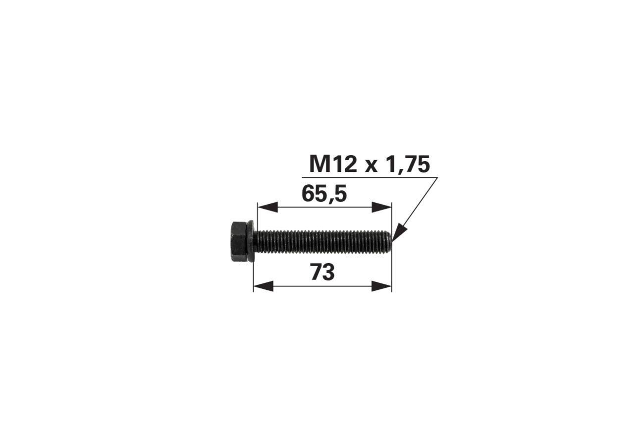 Zylinderkopfschraube M12 x 1,75 Länge: 73 mm anstelle von CNH 4892861 GartenShop24 - Hochwertige Gartengeräte