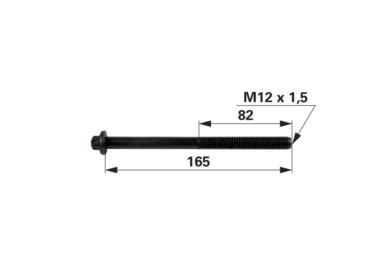 Zylinderkopfschraube M12 x 1,5 Länge: 165 mm anstelle von CNH 504081533 GartenShop24 - Hochwertige Gartengeräte