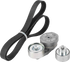 Ina Keilrippenriemensatz Keilrippenriemen 8PK 1550 mm mit Umlenkrolle 65 mm passend zu CNH Ina