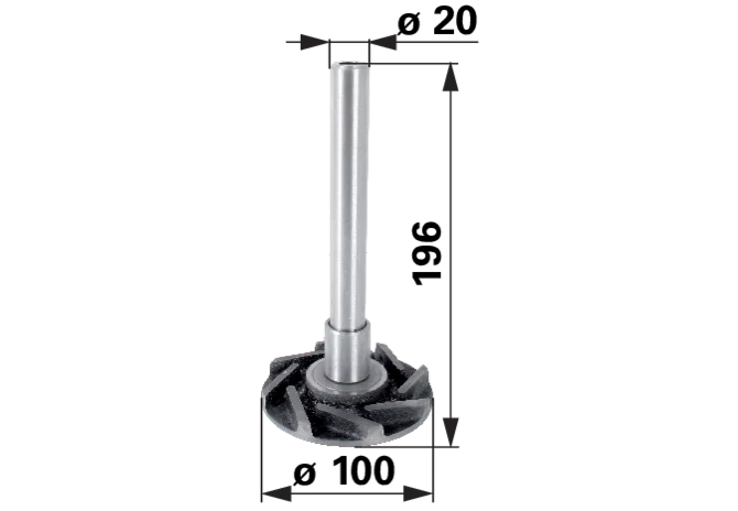 Laufrad anstelle von Steyr 1407060006 – Gesamtlänge 196 mm, Länge bis Flansch 176 mm GartenShop24 - Hochwertige Gartengeräte