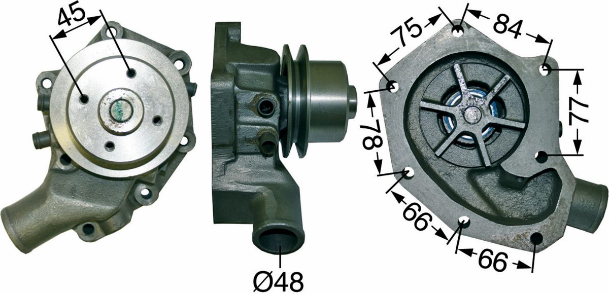 Wasserpumpe mit Dichtung anstelle von John Deere AR97708 GartenShop24 - Hochwertige Gartengeräte