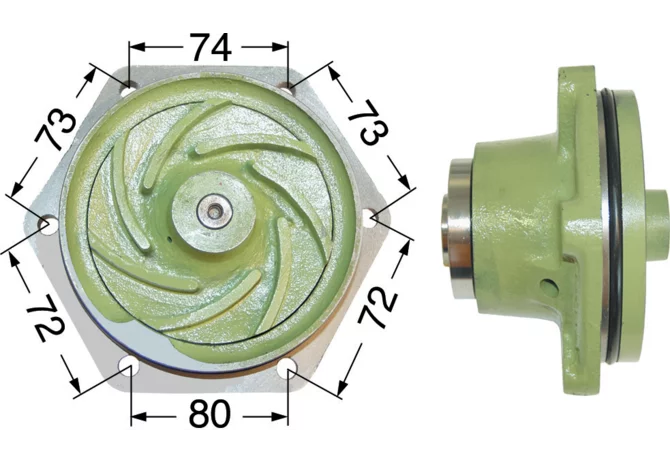 Wasserpumpe mit Dichtung anstelle von Fendt F312200610010 GartenShop24 - Hochwertige Gartengeräte