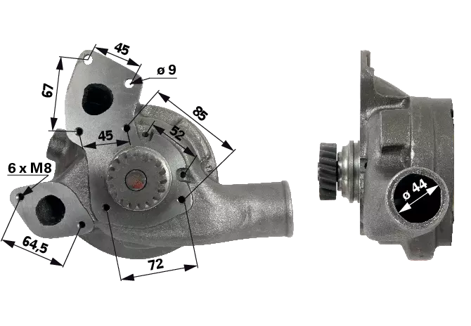 Wasserpumpe mit Dichtung anstelle von Perkins U5MW0160 GartenShop24 - Hochwertige Gartengeräte
