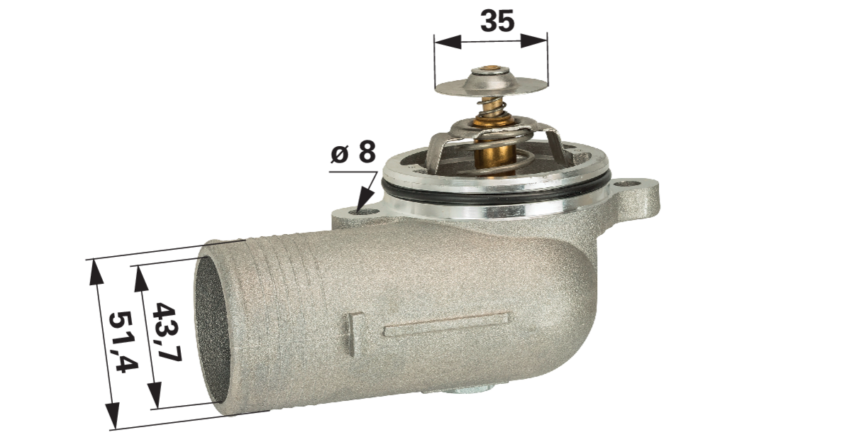 Thermostat mit Gehäuse und O-Ring anstelle von Perkins 4133L508 GartenShop24 - Hochwertige Gartengeräte