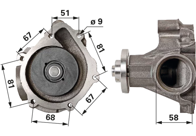 Wasserpumpe anstelle von Deutz-Fahr 02937455 mit Dichtung und 2 O-Ringe GartenShop24 - Hochwertige Gartengeräte