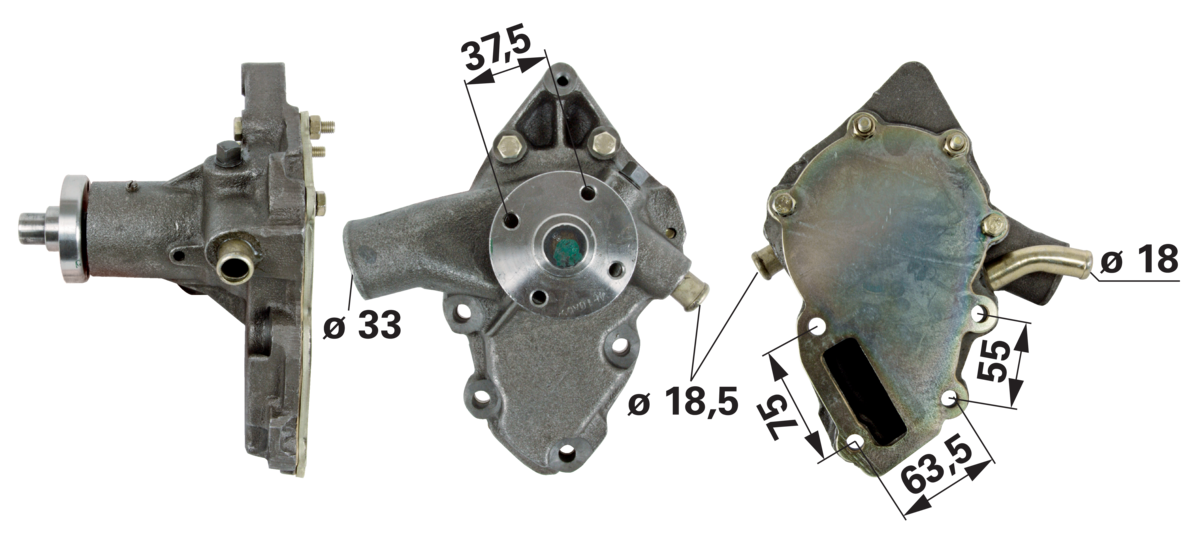 Wasserpumpe anstelle von Same 0.082.1740.4/49 mit Dichtung GartenShop24 - Hochwertige Gartengeräte