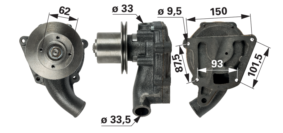 Wasserpumpe mit Dichtung anstelle von Hanomag 9151250516 GartenShop24 - Hochwertige Gartengeräte
