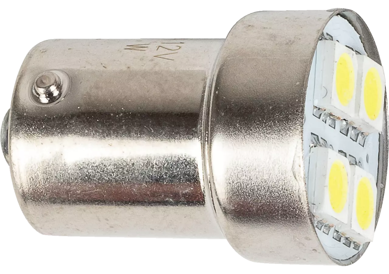 LED Kugellampe 12 V, 1,2 W, BA15S, 4 x SMD 5050, weiß, 2 Stück GartenShop24 - Hochwertige Gartengeräte