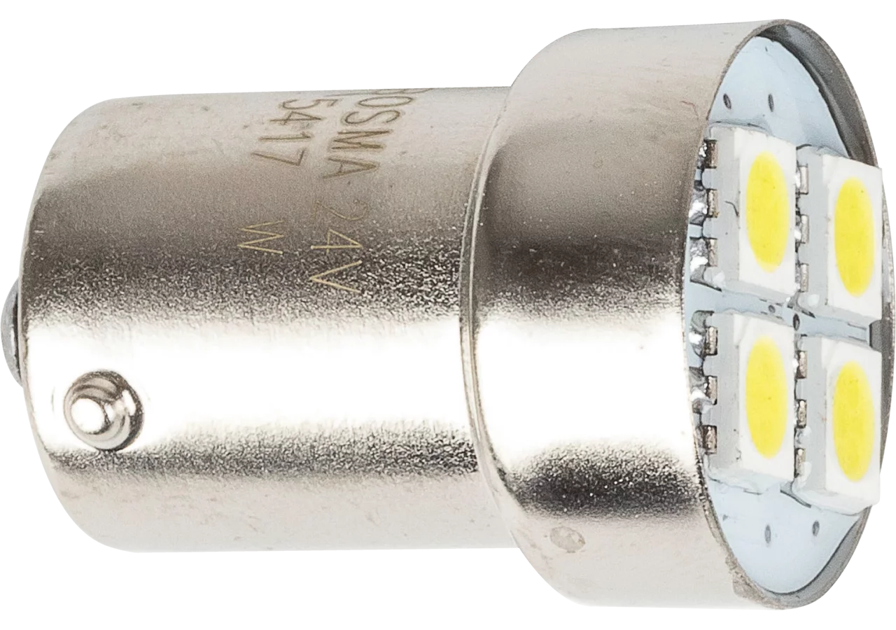 LED Kugellampe 24 V, 1,2 W, BA15S, 4 x SMD 5050, weiß, 2 Stück GartenShop24 - Hochwertige Gartengeräte
