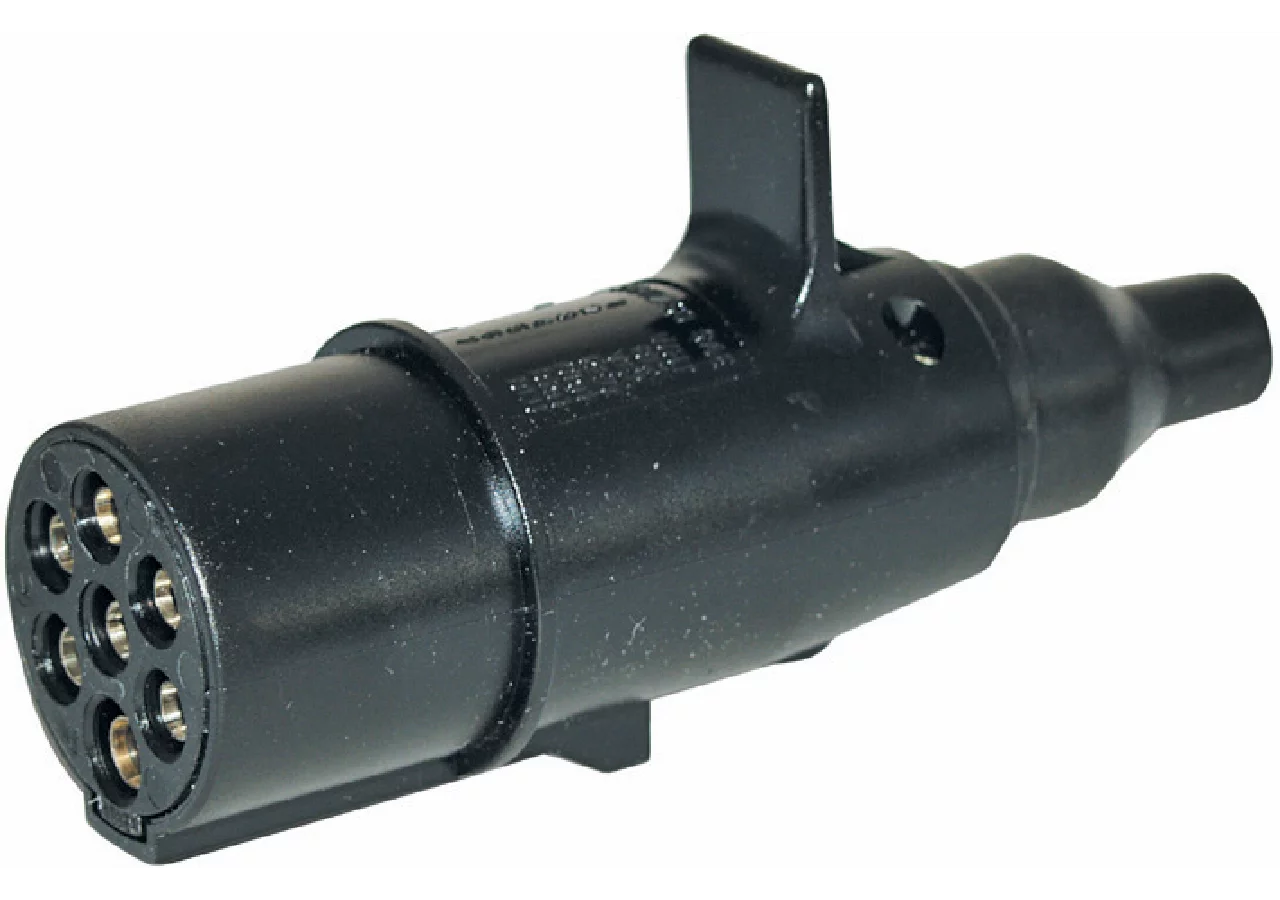 Stecker 7-polig, 24 V, Europa N Hülse, mit Schraubanschlüssen Stecker 24 V System schwarz fü GartenShop24 - Hochwertige Gartengeräte