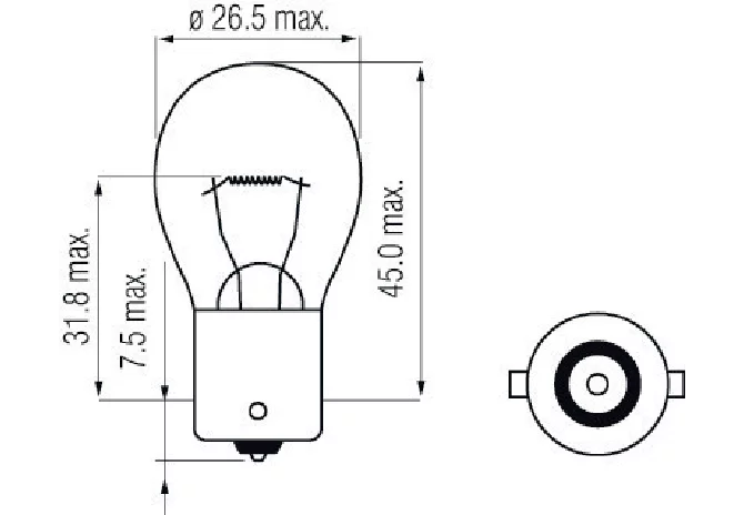 Kugellampe 6 V, 18 W, BA15s, 26,5 x 45 mm, 10 Stück GartenShop24 - Hochwertige Gartengeräte