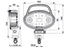 LED Arbeitsscheinwerfer 1600 lm, Griff und Schalter Carbonlux CEA