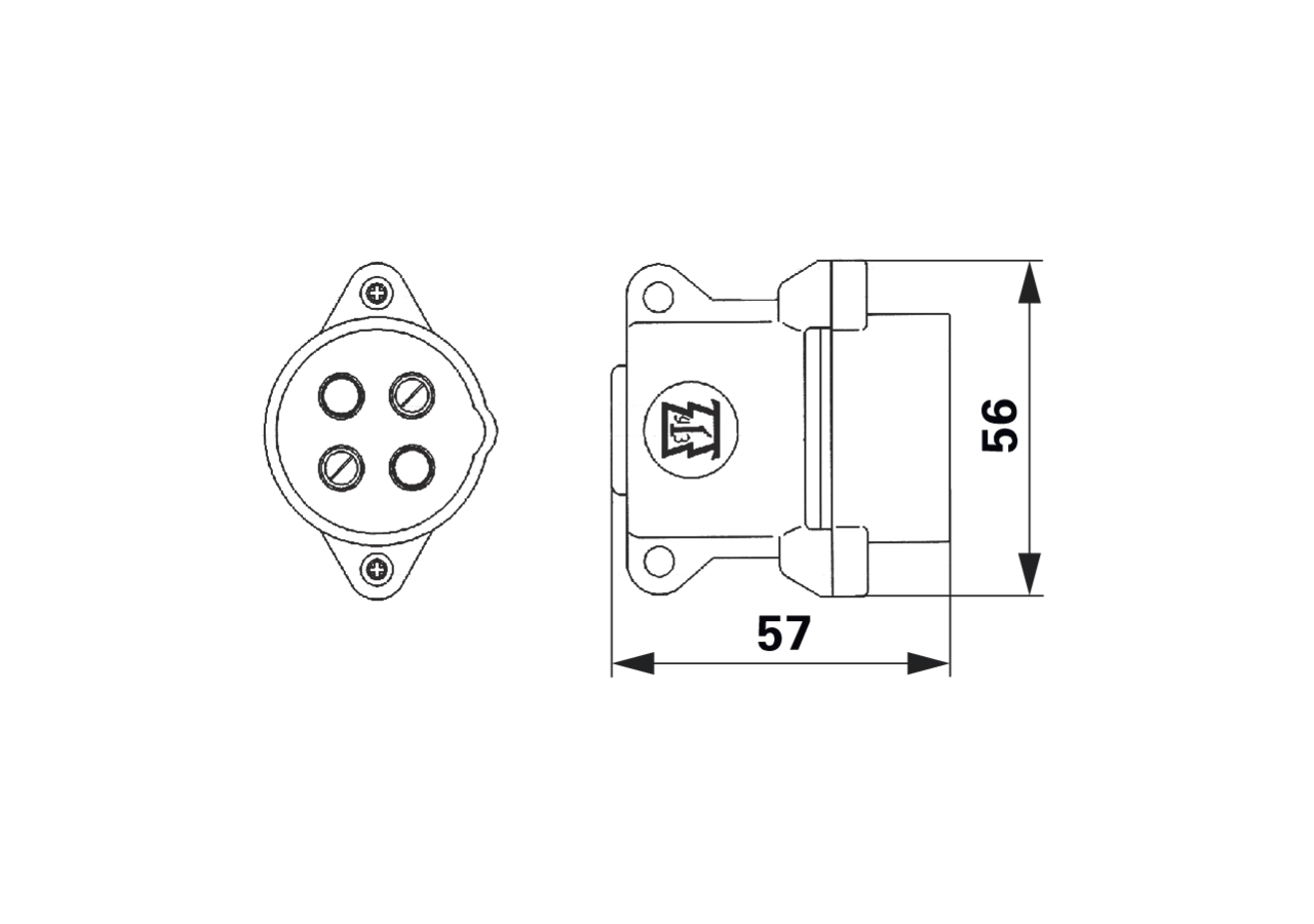 Stecker mit Dichtung, 4 polig, 6 - 24 V DIN72575 Erich Jaeger