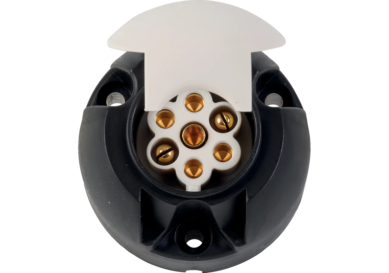 Steckdose mit Schraubanschluss - Kugeldesign, 7 polig, 12V ISO 3732 - Typ S Erich Jaeger