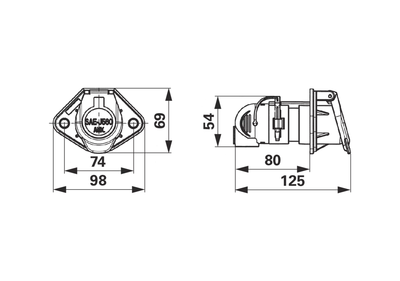Steckdose 7 polig, 12 V SAE J560 - Auxiliary Erich Jaeger