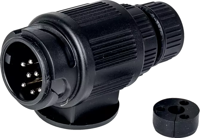 Stecker mit 8 Kontakten bestückt, 13 polig, 12 V ISO 11446, Schraubanschluss Erich Jaeger