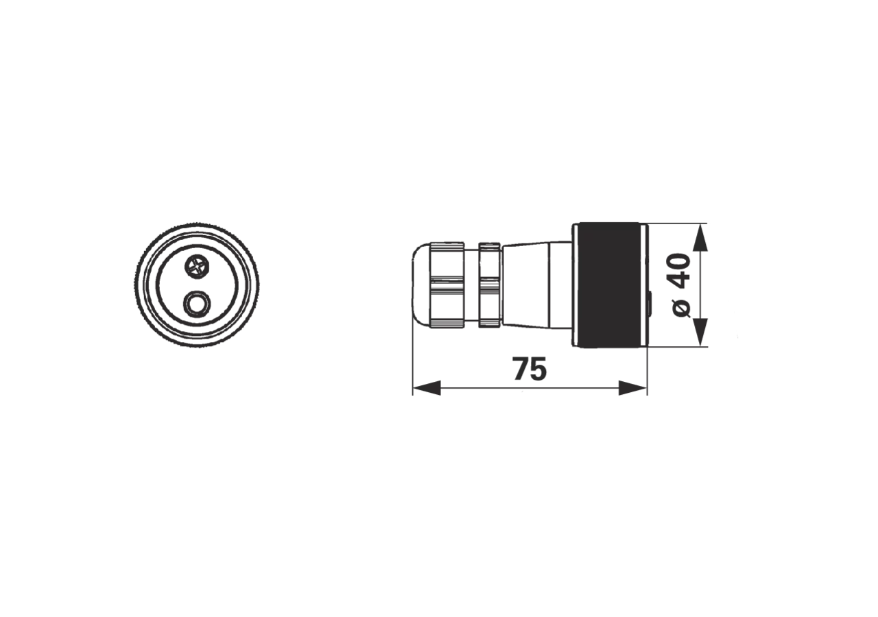 Stecker 2 polig, 6 - 42 V, 30 A ISO 14690 Erich Jaeger