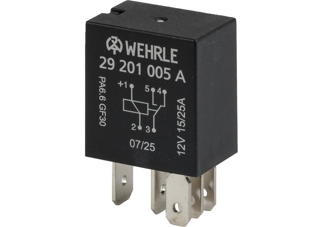 Relais Micro Wechsler, 12 V, 15/25 A, 5-polig Wehrle