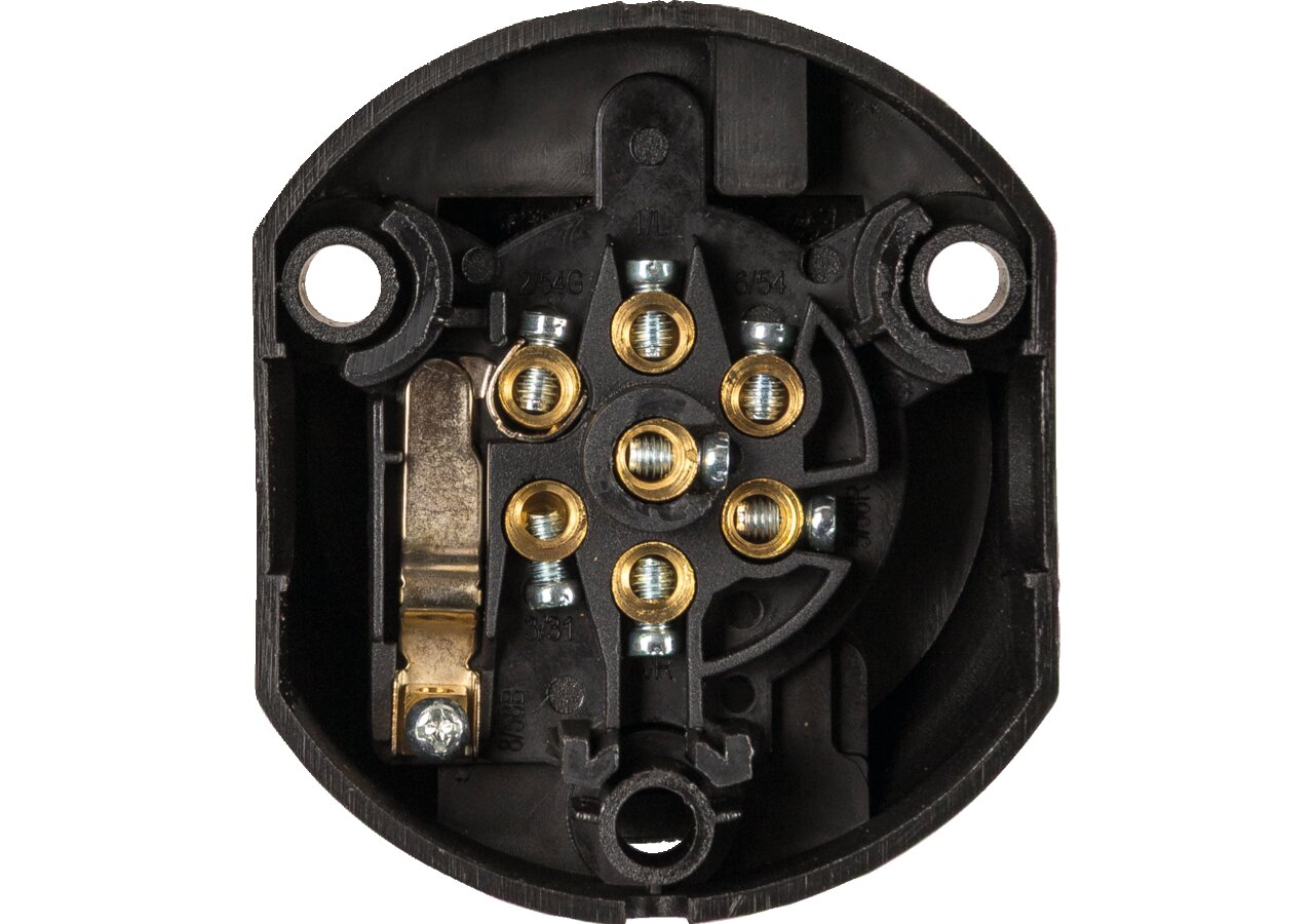 Steckdose mit Schraubanschluss, 7 polig, 12 V ISO 1724 - Typ N Herth+Buss