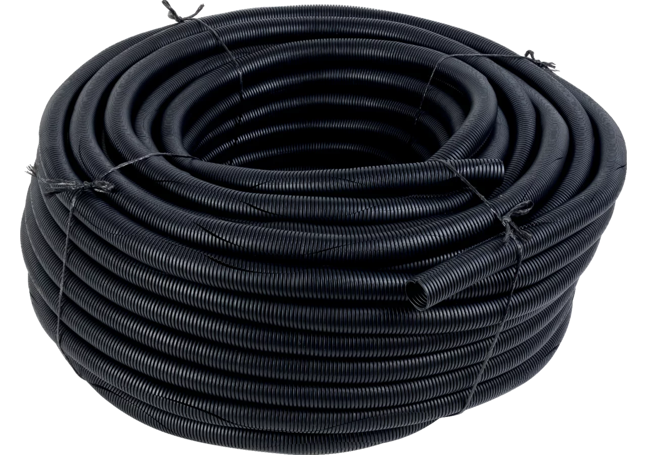 Wellrohr sinusgeschlitzt NW = 23 mm, schwarz, 50 m GartenShop24 - Hochwertige Gartengeräte