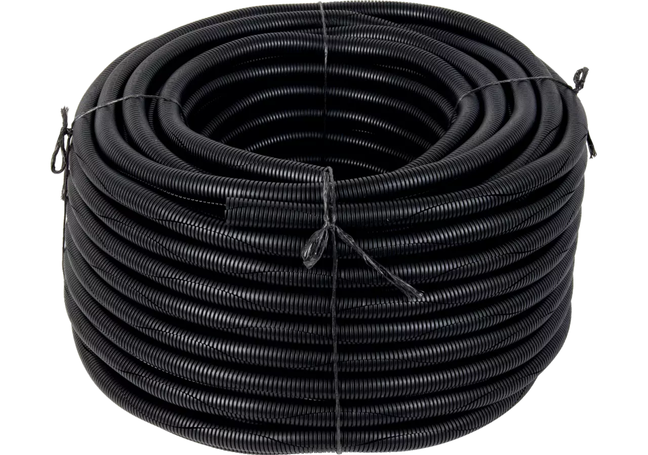 Wellrohr sinusgeschlitzt NW = 17 mm, schwarz, 50 m GartenShop24 - Hochwertige Gartengeräte