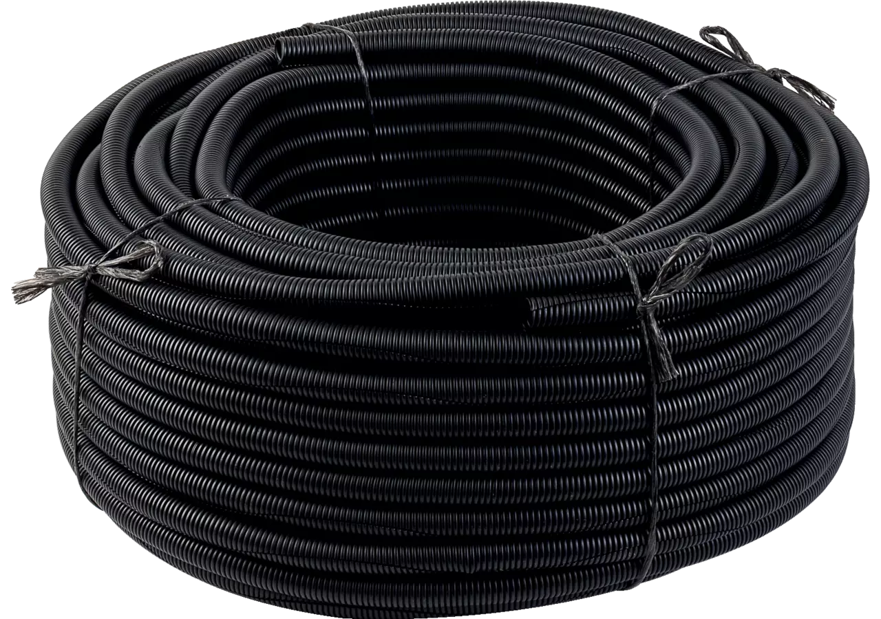 Wellrohr sinusgeschlitzt NW = 13 mm, schwarz, 50 m GartenShop24 - Hochwertige Gartengeräte