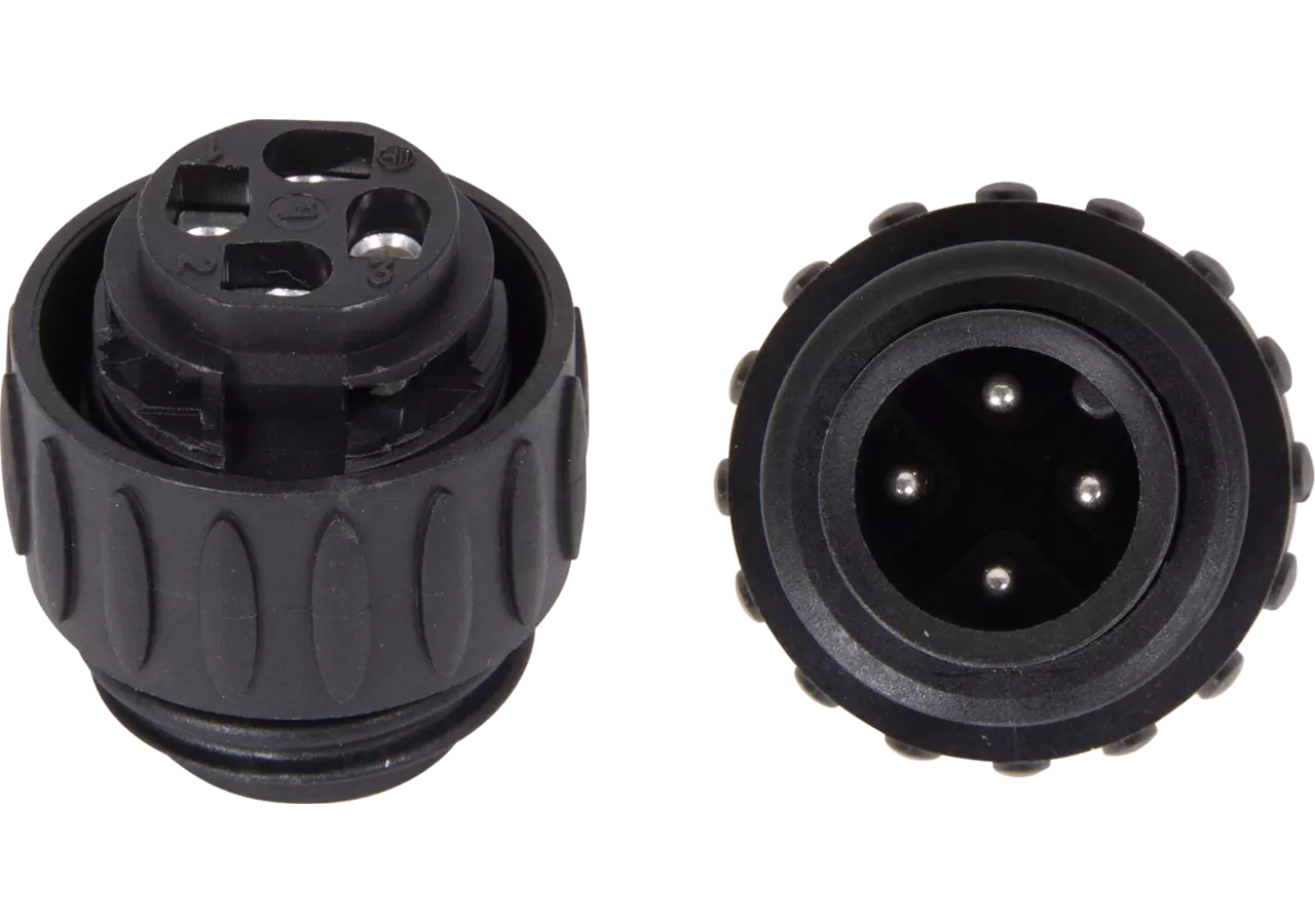 Stecker abgewinkelt, AMP 3 + PE-polig GartenShop24 - Hochwertige Gartengeräte