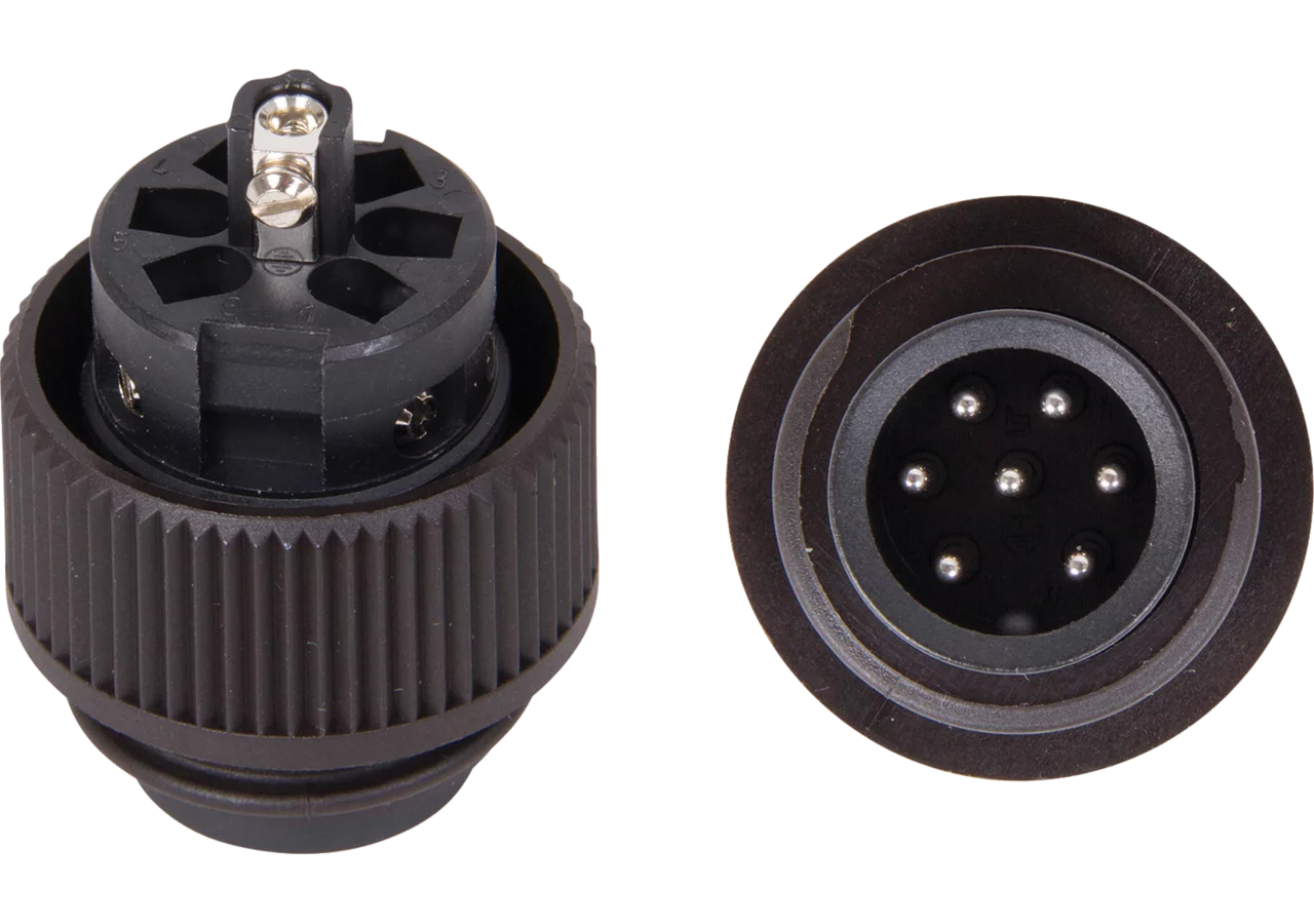 Stecker abgewinkelt, 6 + PE-polig, 10A, mit Schraubkontakten GartenShop24 - Hochwertige Gartengeräte