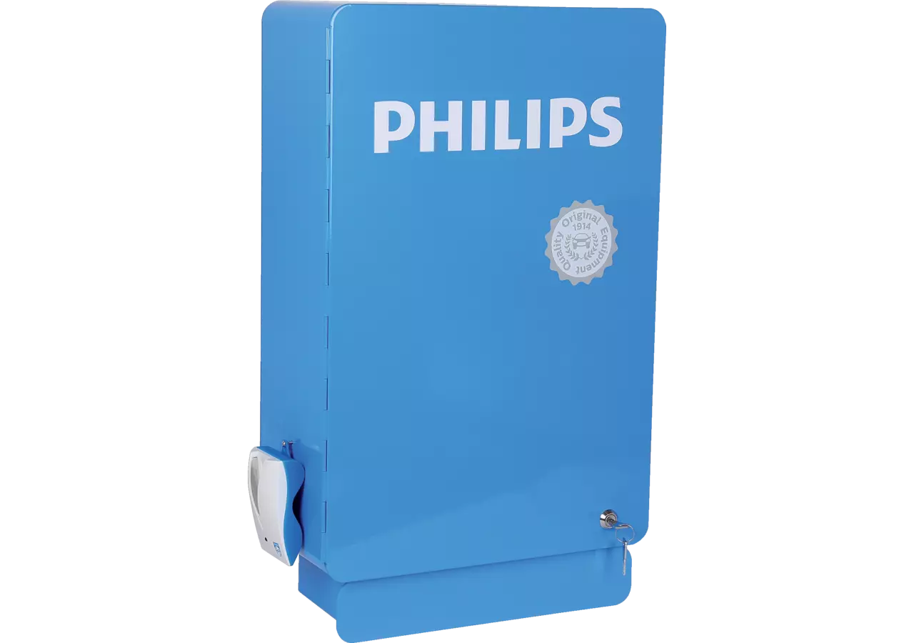 Lampenschrank 12 V, bestückt, mit Lampentester Philips Philips