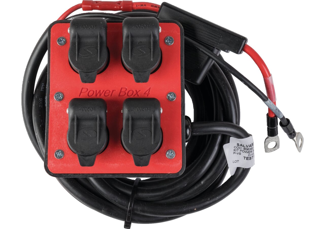 Versorgungsbox 12 V, 40 A, 4-fach, Kabel 5 m mit Zigarettenanzünderdose GartenShop24 - Hochwertige Gartengeräte