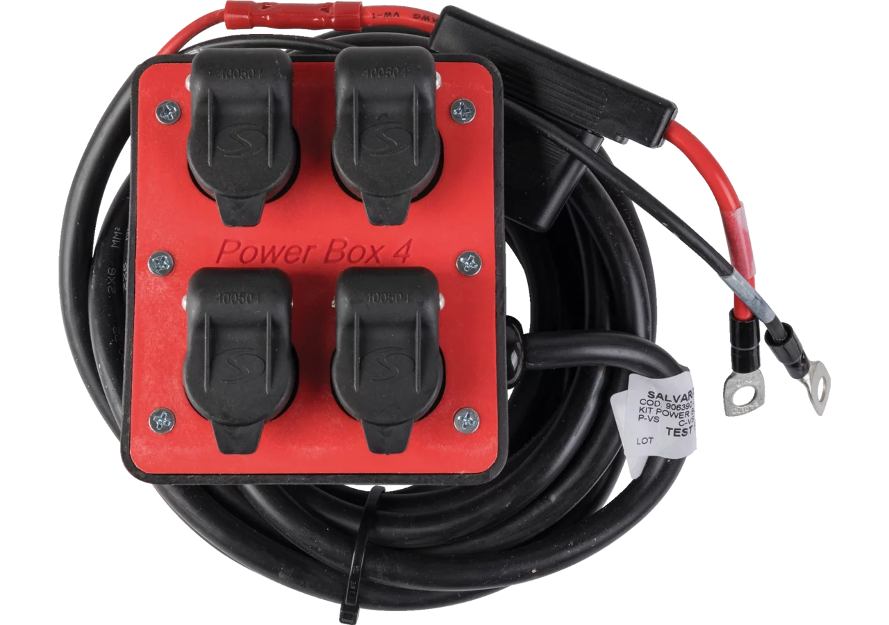 Versorgungsbox 12 V, 40 A, 4-fach, Kabel 5 m mit Zigarettenanzünderdose GartenShop24 - Hochwertige Gartengeräte