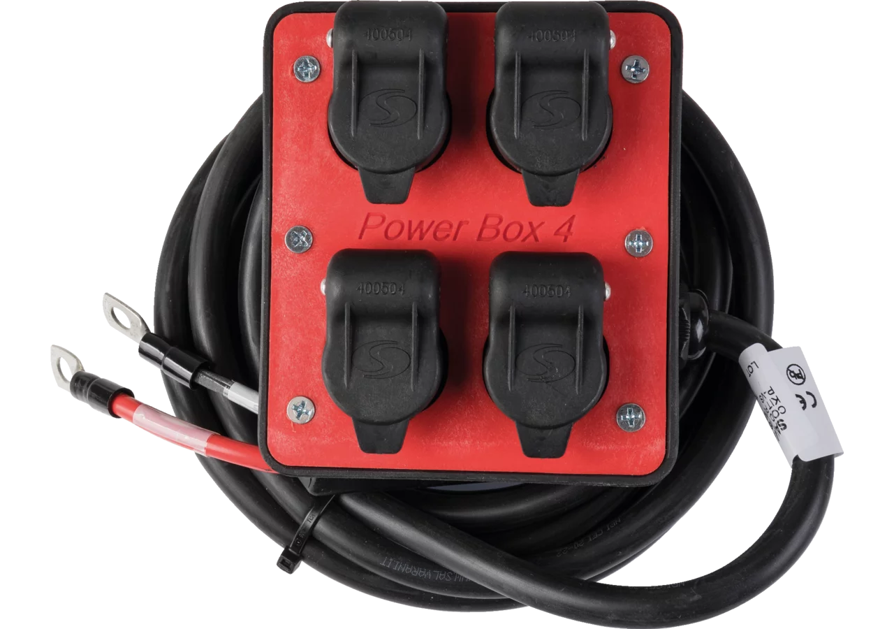 Versorgungsbox 12 V, 40 A, 4-fach, Kabel 5 m mit USB Anschluss GartenShop24 - Hochwertige Gartengeräte